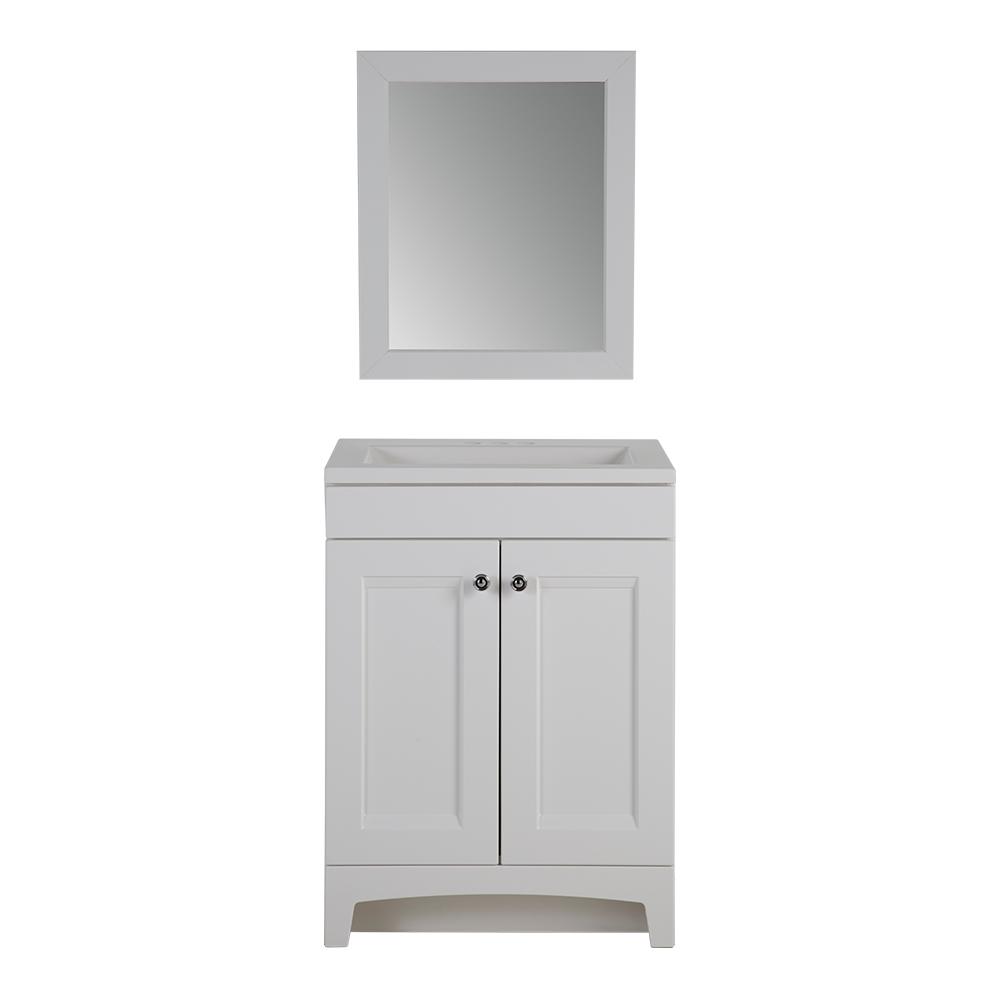 Glacier Bay Delridge 24 25 In W X 18 75 D Vanity White With Glacier Bay Delridge 24 25 In W X 18 75 D Vanity White With