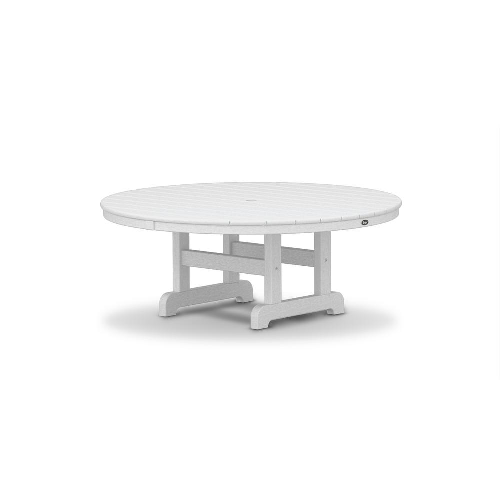 Trex Outdoor Furniture Cape Cod Classic White 48 In Round Patio