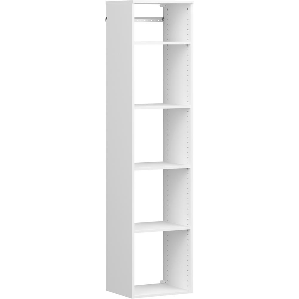 ClosetMaid Style+ 15 in. D x 17 in. W x 72 in. H White Melamine Hanging 5Shelves Closet System