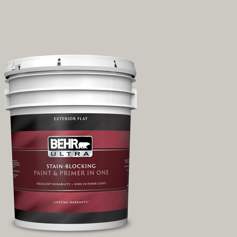 BEHR ULTRA 5 gal. 790C3 Dolphin Fin Flat Exterior Paint and Primer in