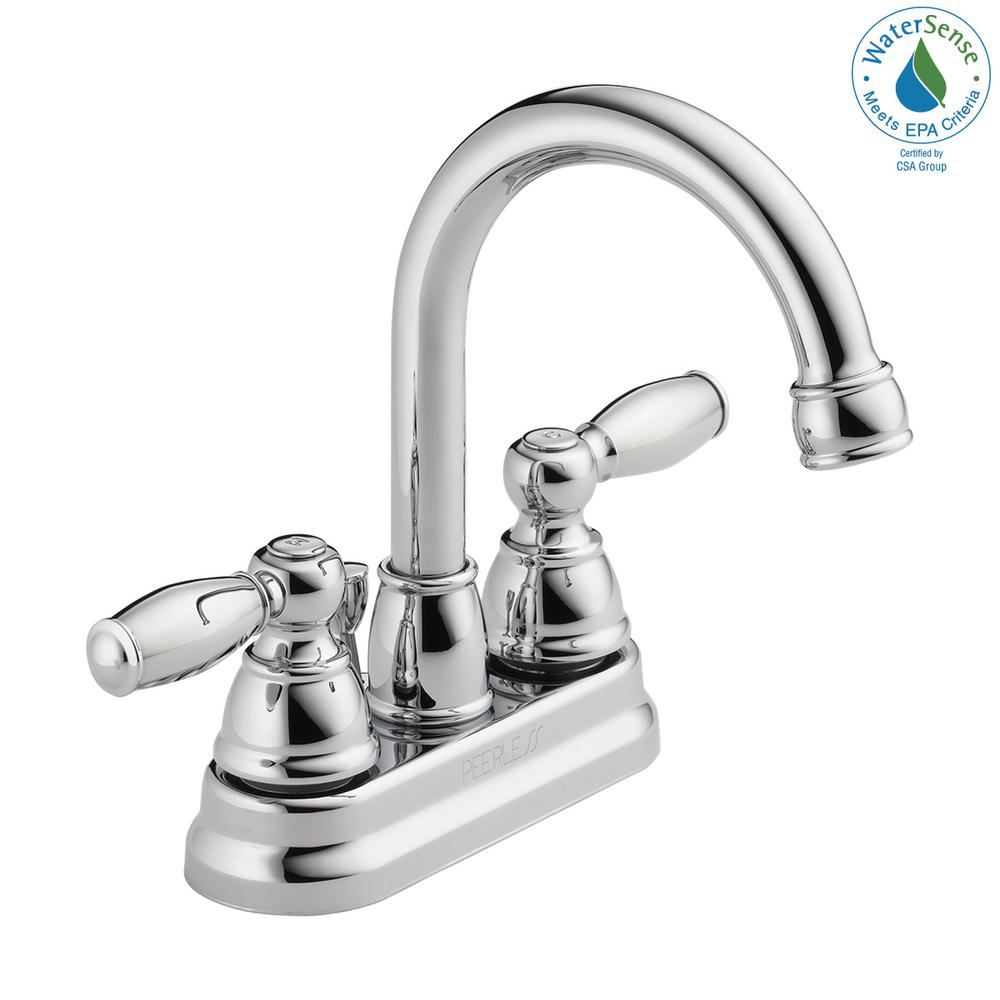Peerless 4 In Centerset 2 Handle Bathroom Faucet In Chrome