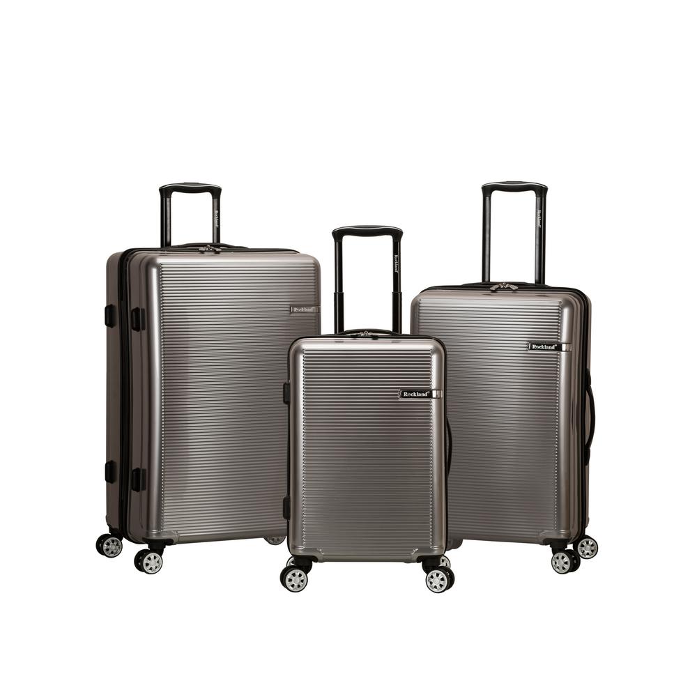 Rockland Polycarbonate Luggage Set (3-Piece), Silver was $480.0 now $144.0 (70.0% off)