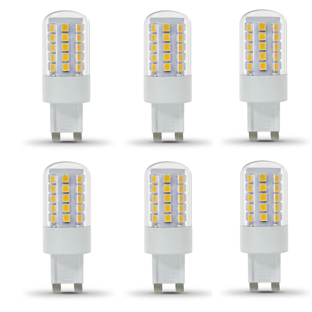 Feit Electric 40-Watt Equivalent Daylight (5000K) G9 Bi-Pin LED Light Bulb (6-Pack)-BPG940/850 ...