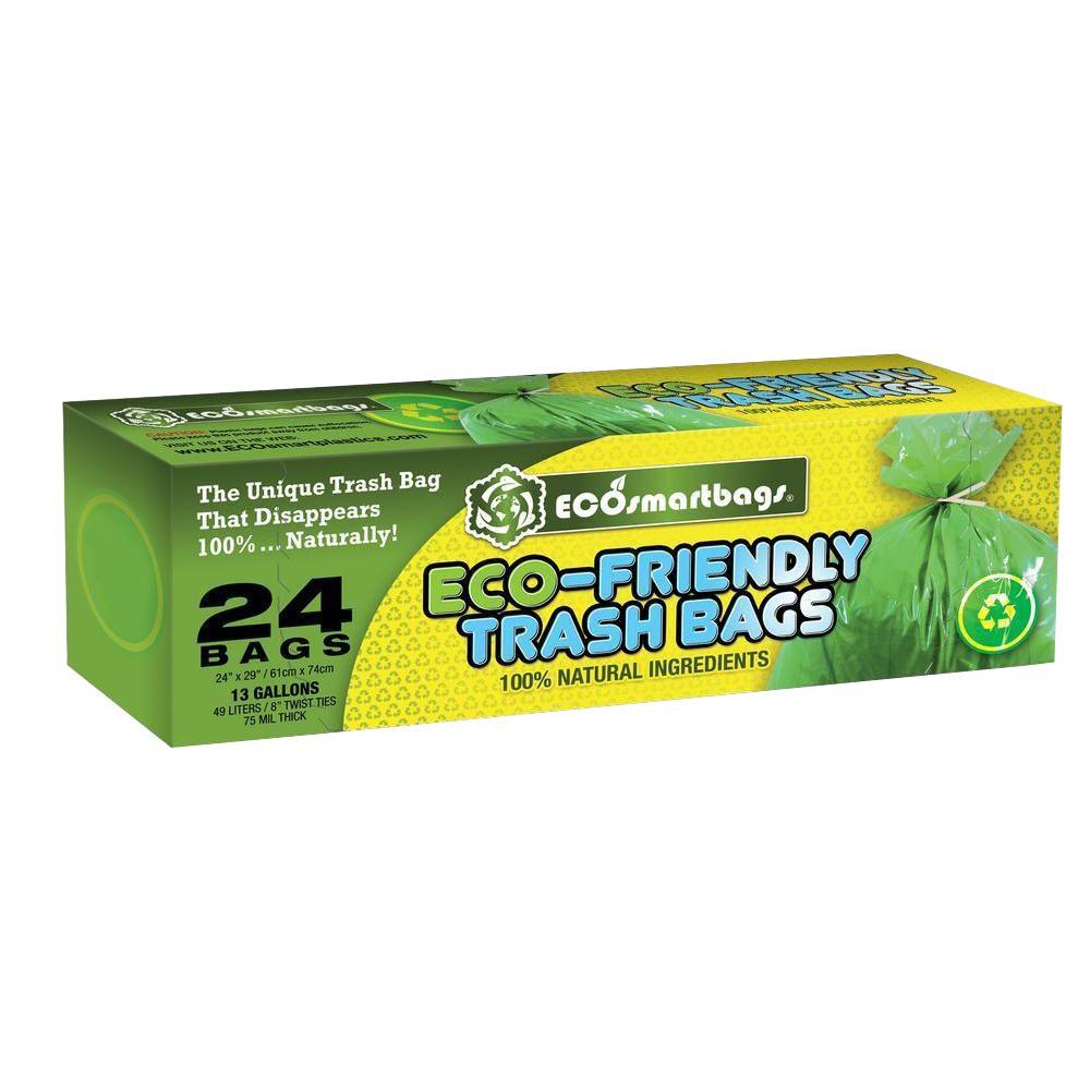 ECOSMARTBAGS 13 Gal Tall Kitchen Trash Bag 24 Count 6 Boxes ECOSMARTBAGS 13 Gal Tall Kitchen Trash Bag 24 Count 6 Boxes