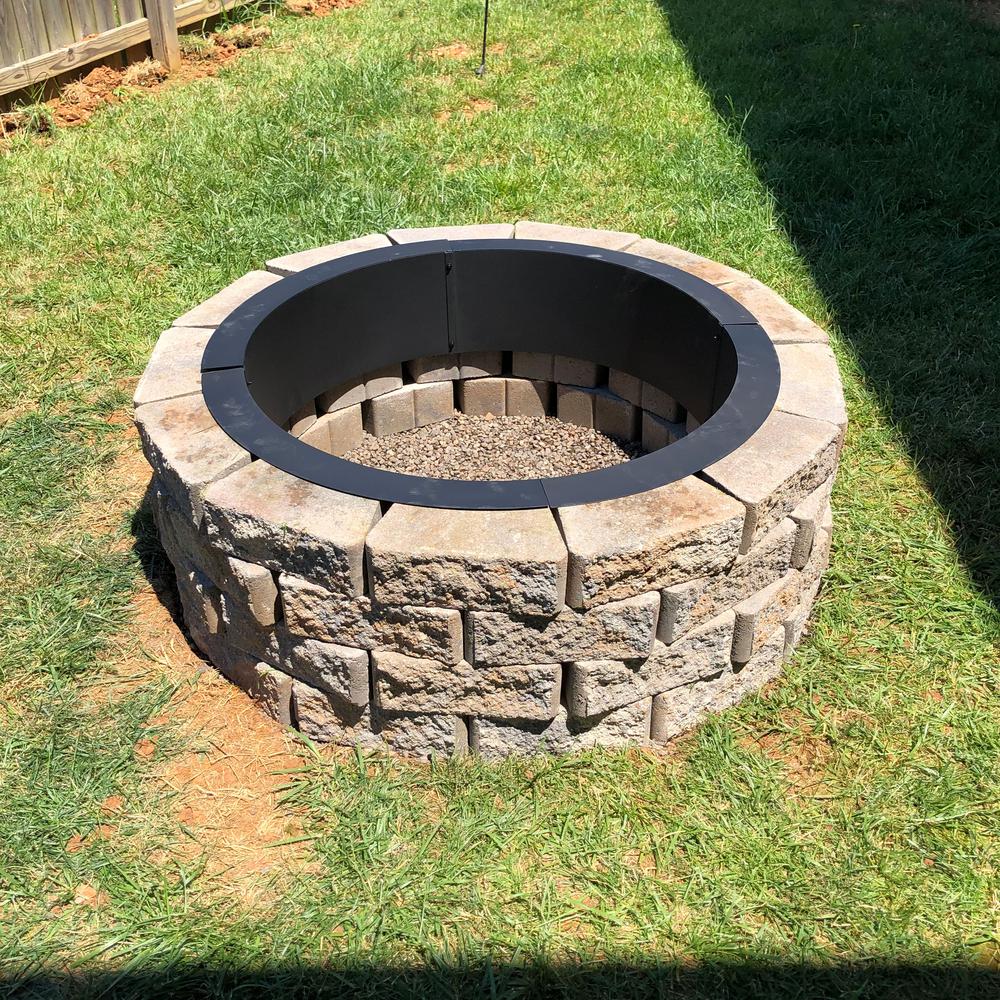 Sunnydaze Decor 36 In X 36 In Round Heavy Duty Steel Wood Burning Fire Pit Rim Liner Fprhd36 The Home Depot