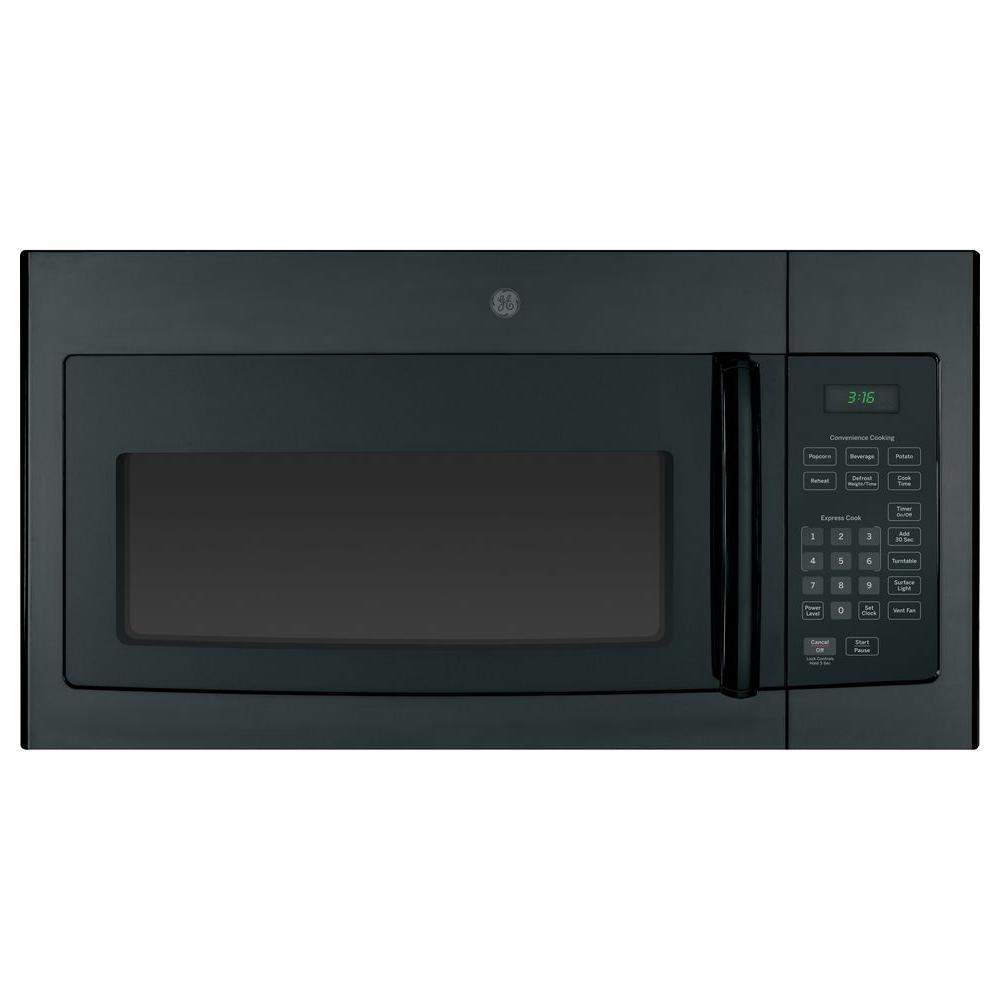 Ge 1 6 Cu Ft Over The Range Microwave Oven In Black Jvm3160dfbb Microwave And Range Bundle This Ge