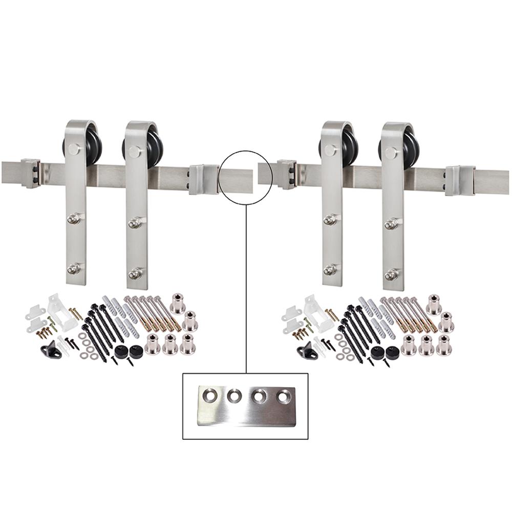MMI Door 1571/2 in. Stainless Steel Bent Strap Barn Door Hardware Kit