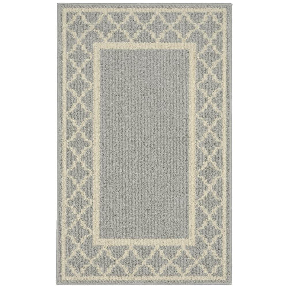Medallion 2 X 4 Area Rugs The Home Depot Moroccan Frame Silver Ivory 2 Ft 6 In X 3 10