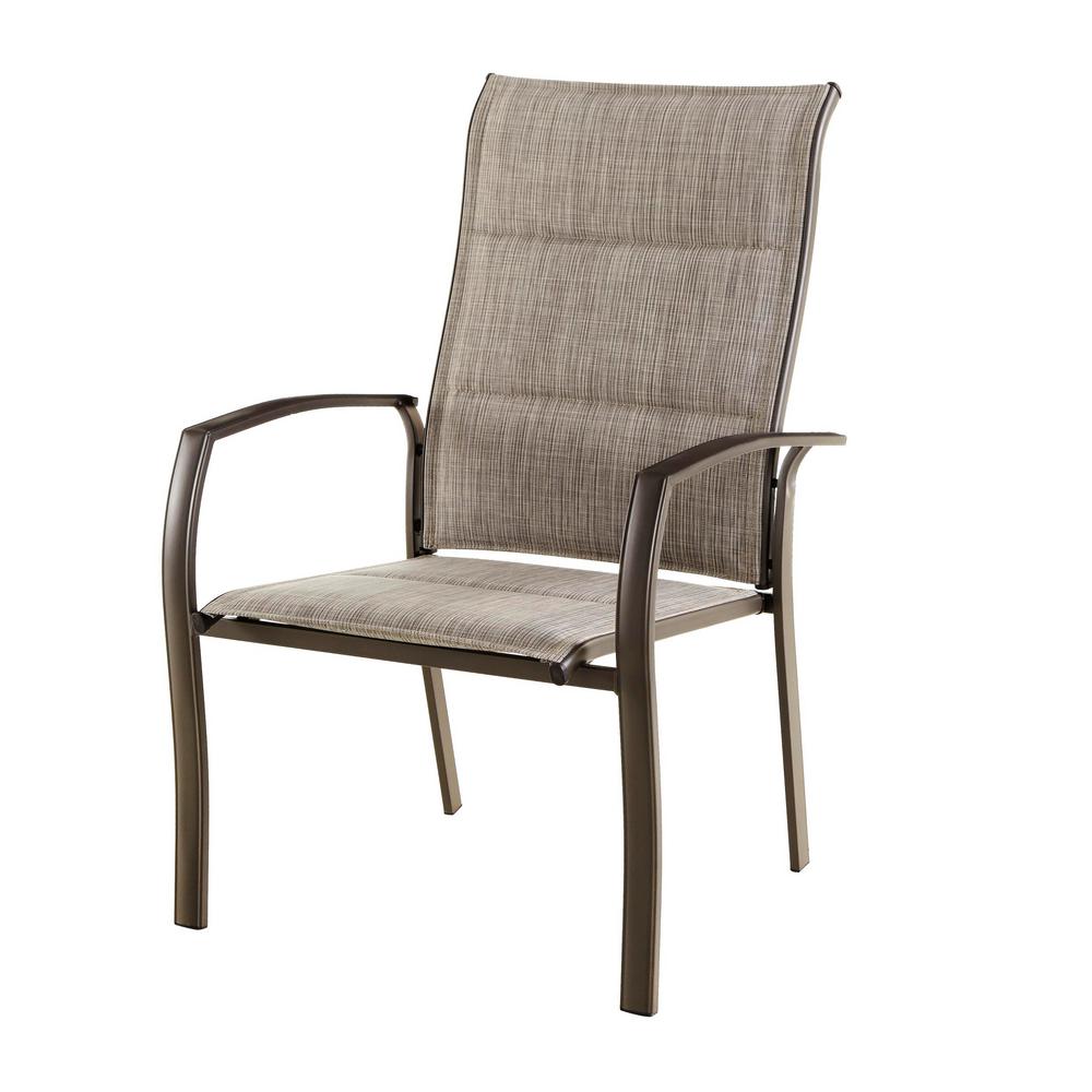 Stylewell Mix And Match Stationary Stackable Steel Sling Oversized Outdoor Patio Dining Chair In Riverbed Taupe Fcs60401b Rb The Home Depot