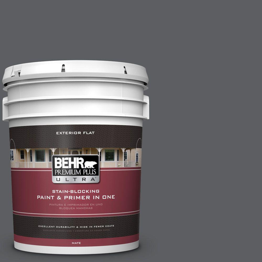 BEHR Premium Plus Ultra 5gal. N5006 Graphic Charcoal Flat Exterior