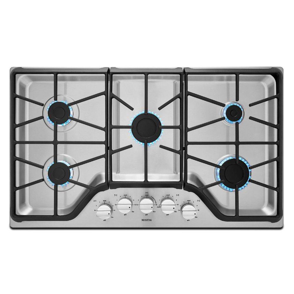 Maytag 36 In Gas Cooktop In Stainless Steel With 5 Burners
