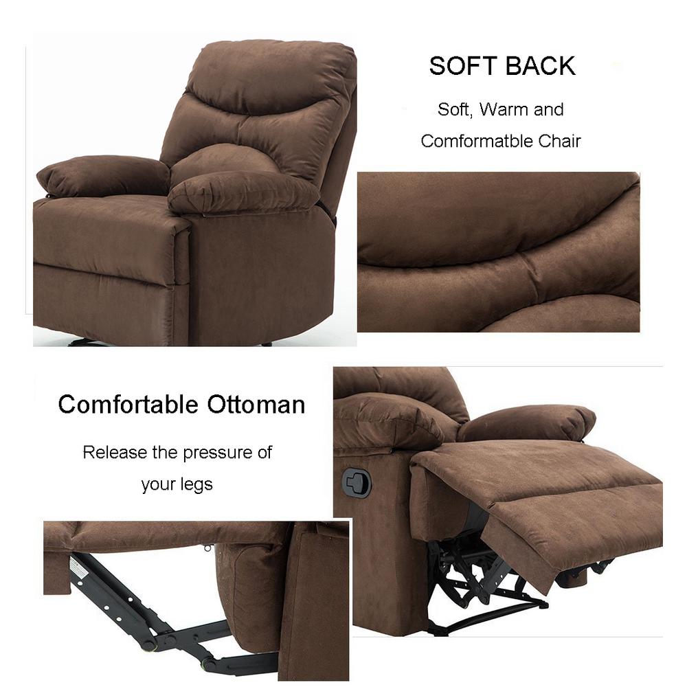 Boyel Living Recliner Brown Chair Massage Heat Chair Microfiber