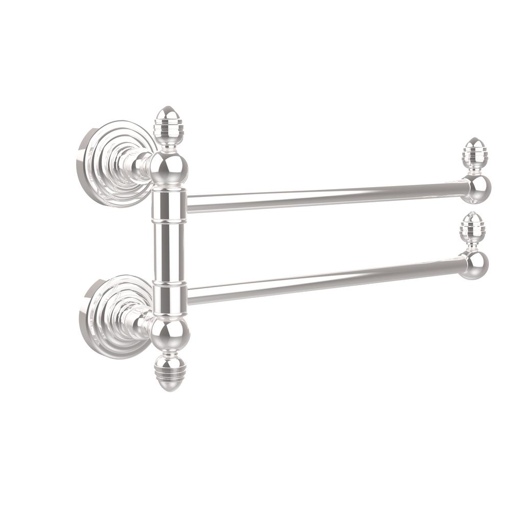 Allied Brass Waverly Place Collection 2 Swing Arm Towel Rail in Polished ChromeWPGTB2PC
