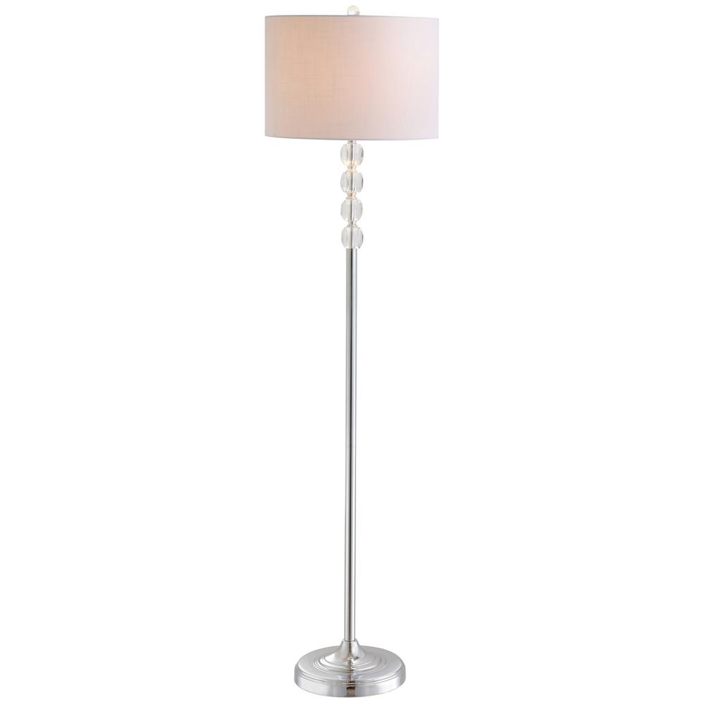 JONATHAN Y Aubrey 59.5 in. Clear/Chrome Crystal/Metal Floor Lamp