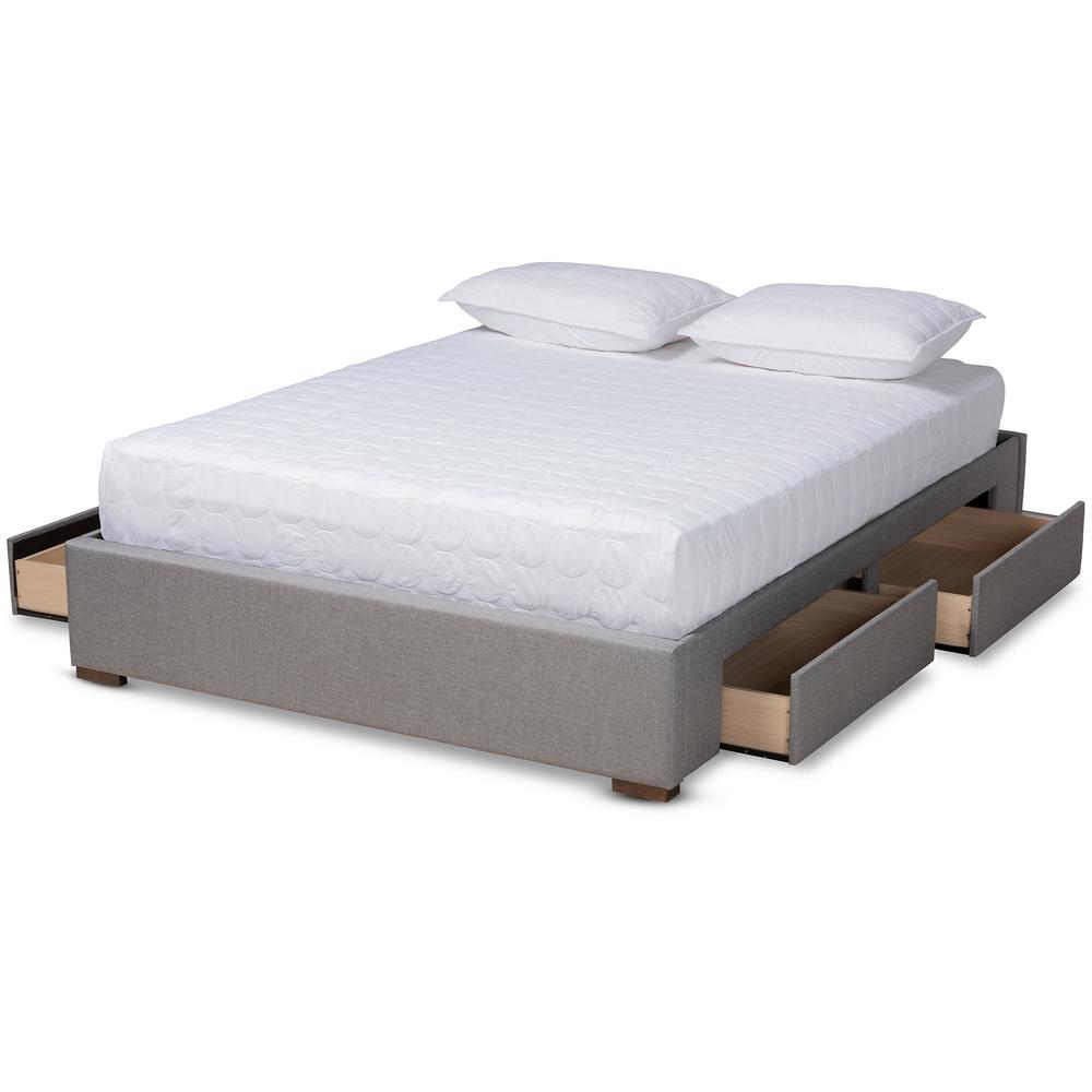 Baxton Studio Leni Gray Queen Platform Storage Bed Frame 157 9583 Hd The Home Depot Baxton Studio Leni Gray Queen Platform, Platform Beds With Storage Queen Size Bed