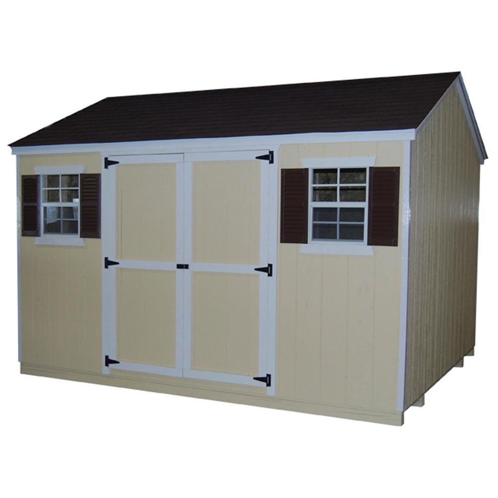 LITTLE COTTAGE CO. Value Workshop 8 ft. x 10 ft. Wood Shed Precut Kit ...