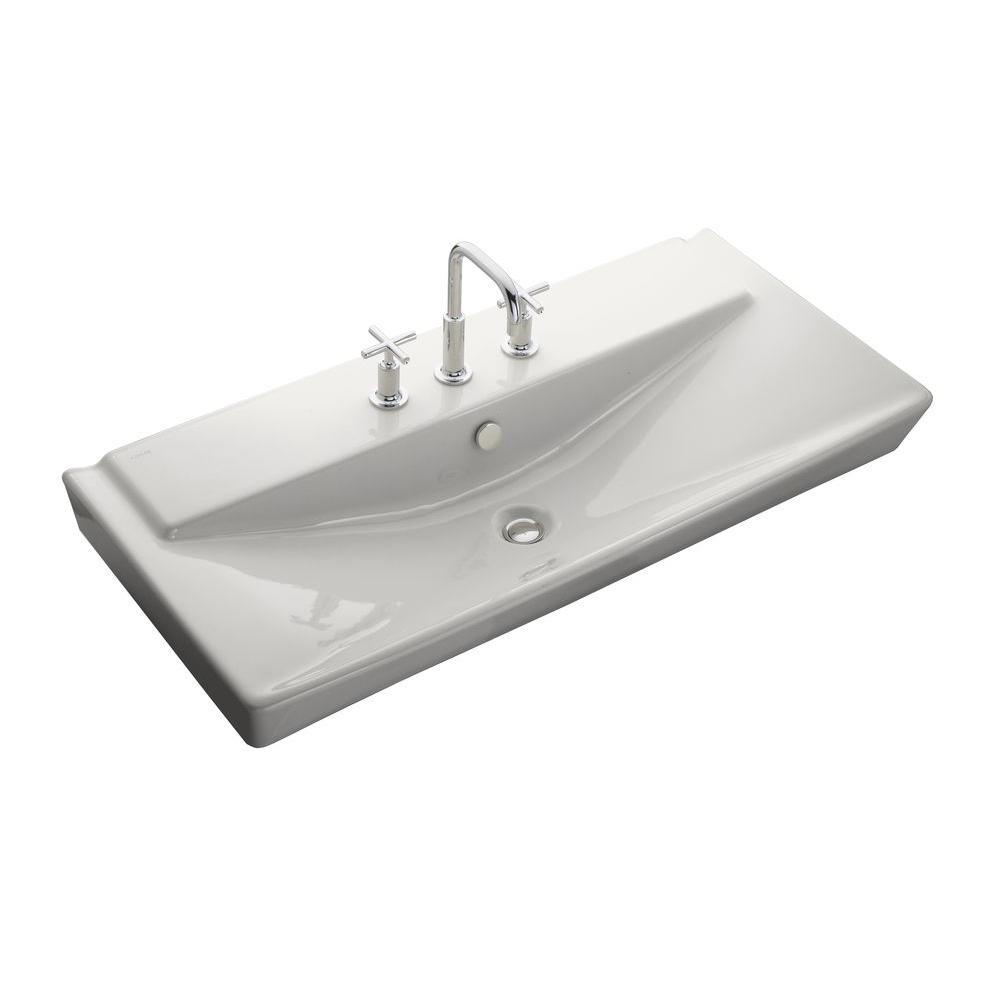 KOHLER Reve Wall Mount Ceramic Bathroom Sink In Whites With Overflow   White Kohler Wall Mount Sinks K 5026 8 0 64 1000 