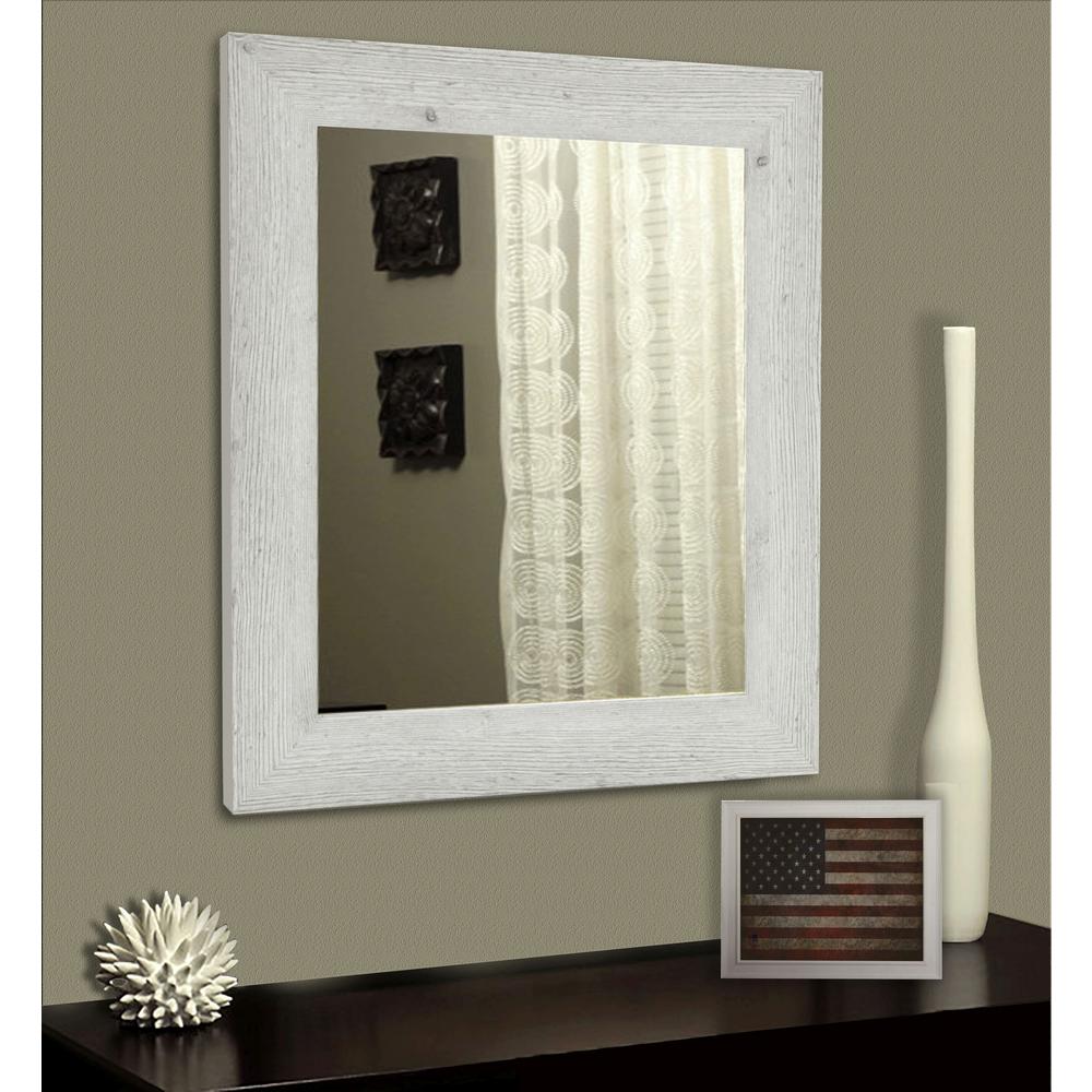 60 In X 40 White Washed Antique Non Beveled Vanity Wall White Washed Antique Non Beveled
