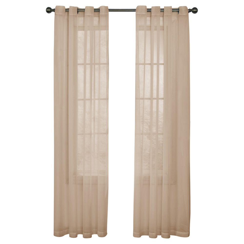 Curtain Fresh Arm And Hammer Odor Neutralizing Grommet Latte Sheer Curtain Fresh Arm And Hammer Odor Neutralizing Grommet Latte Sheer Panel 108 In