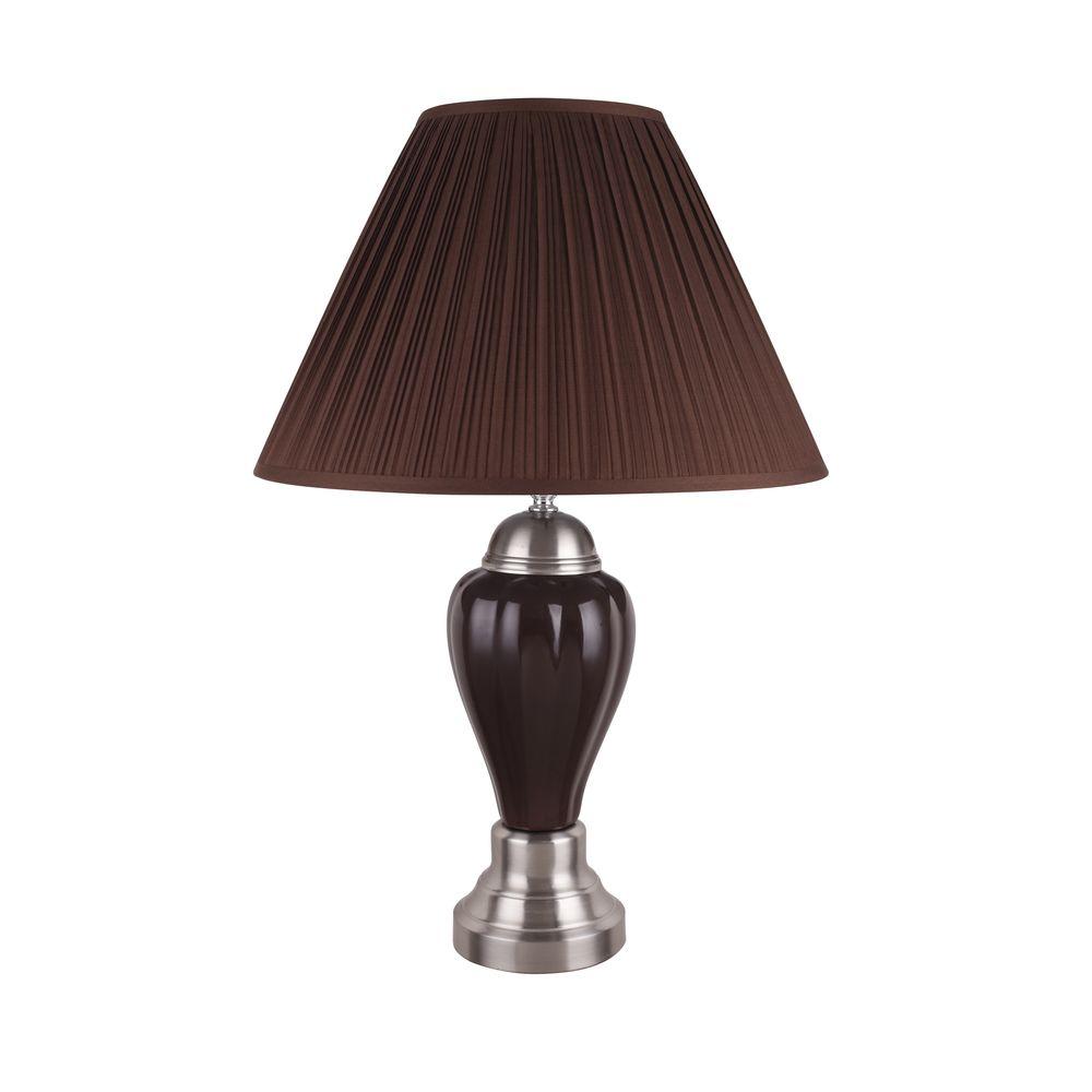 Ore International 27 In Espresso Silver Ceramic Table Lamp 6117sn Ore International 27 In Espresso Silver Ceramic Table Lamp