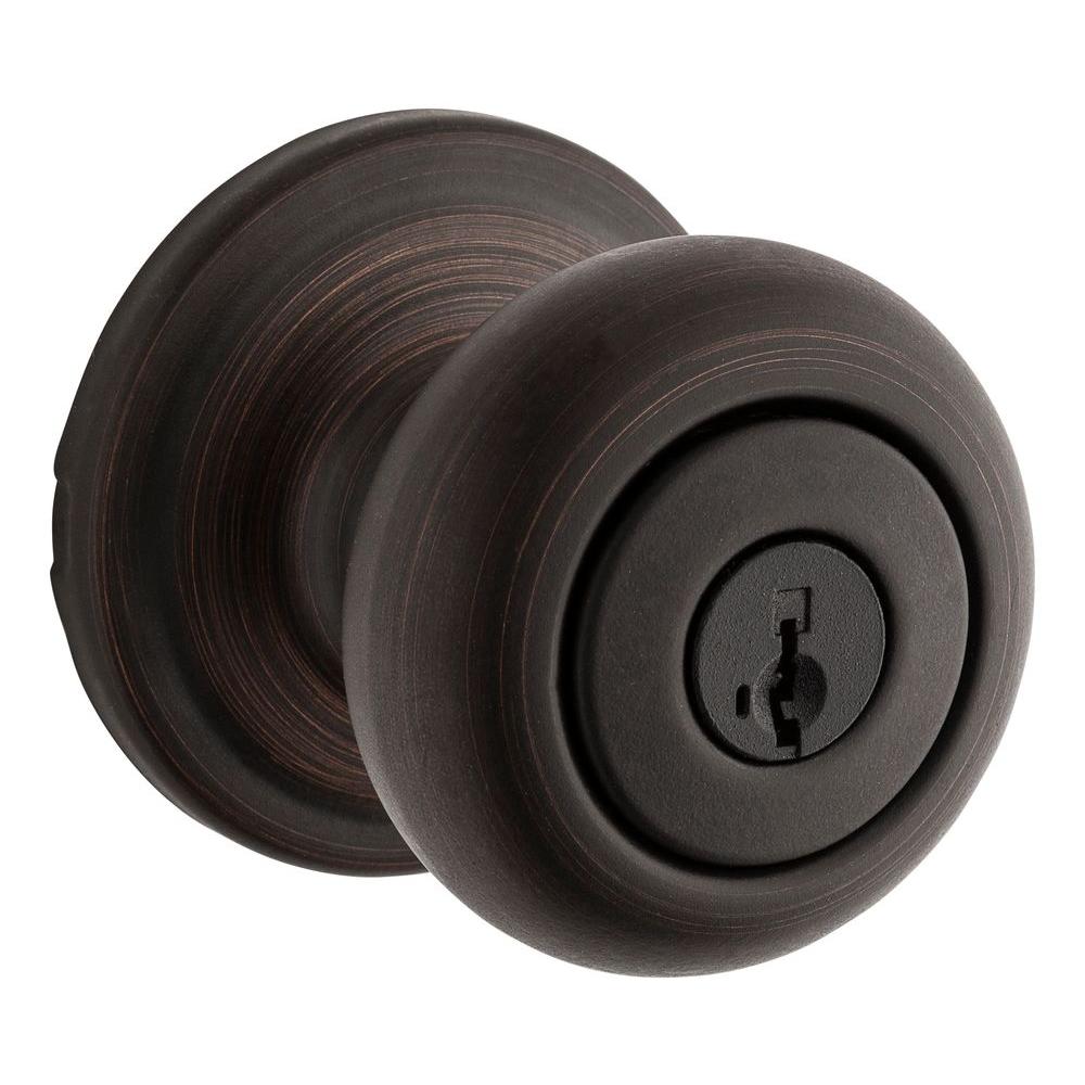Kwikset Hancock Bronze Entry Door Knob featuring SmartKey740H