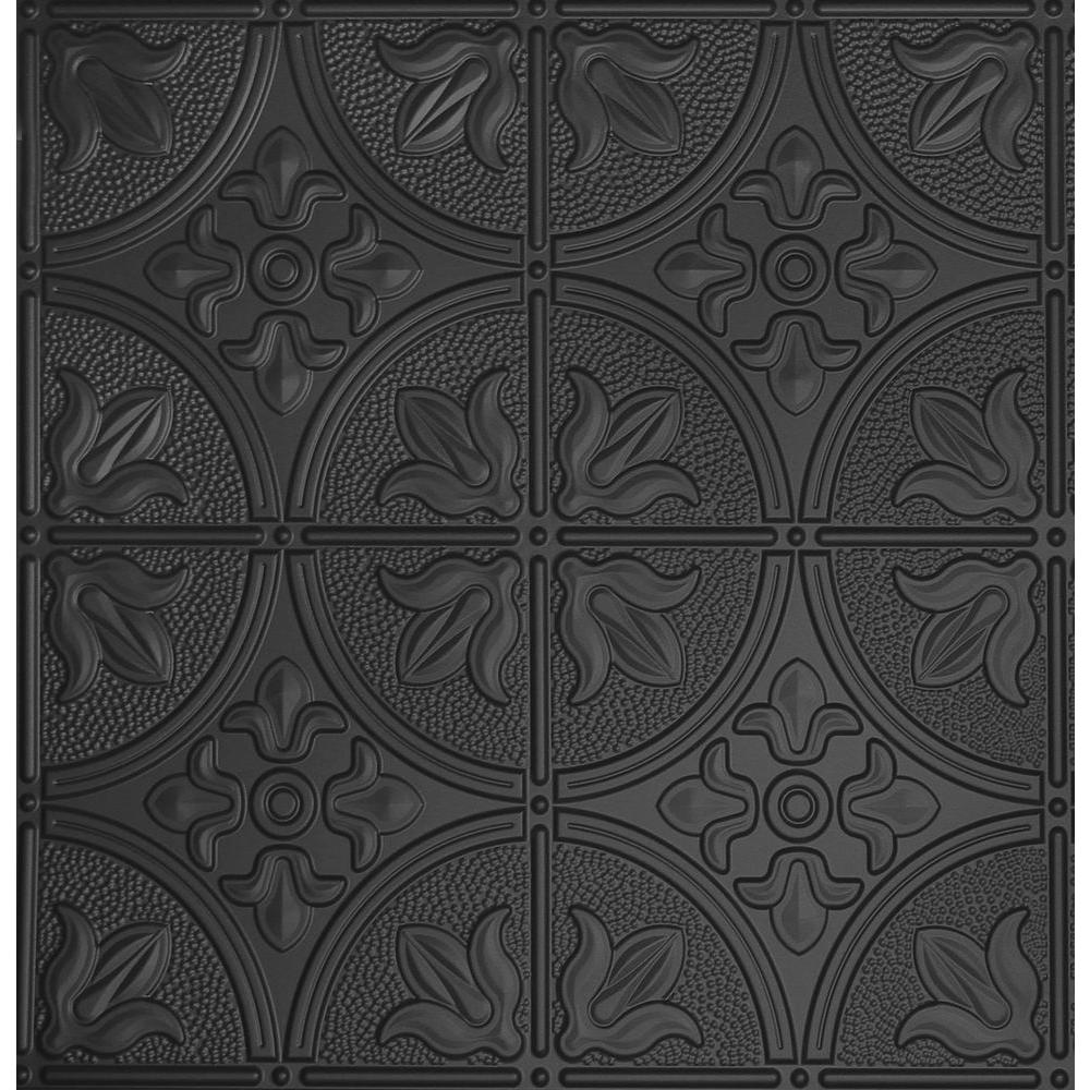 Dimensions 2 Ft X 2 Ft Lay In Ceiling Tile In Matte Black For T Grid Systems