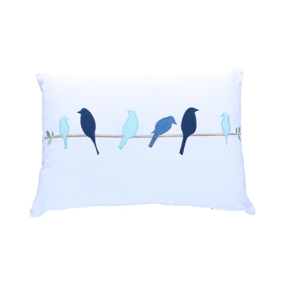 Bright Birds White Geometric Down Alternative 14 In X 20 In