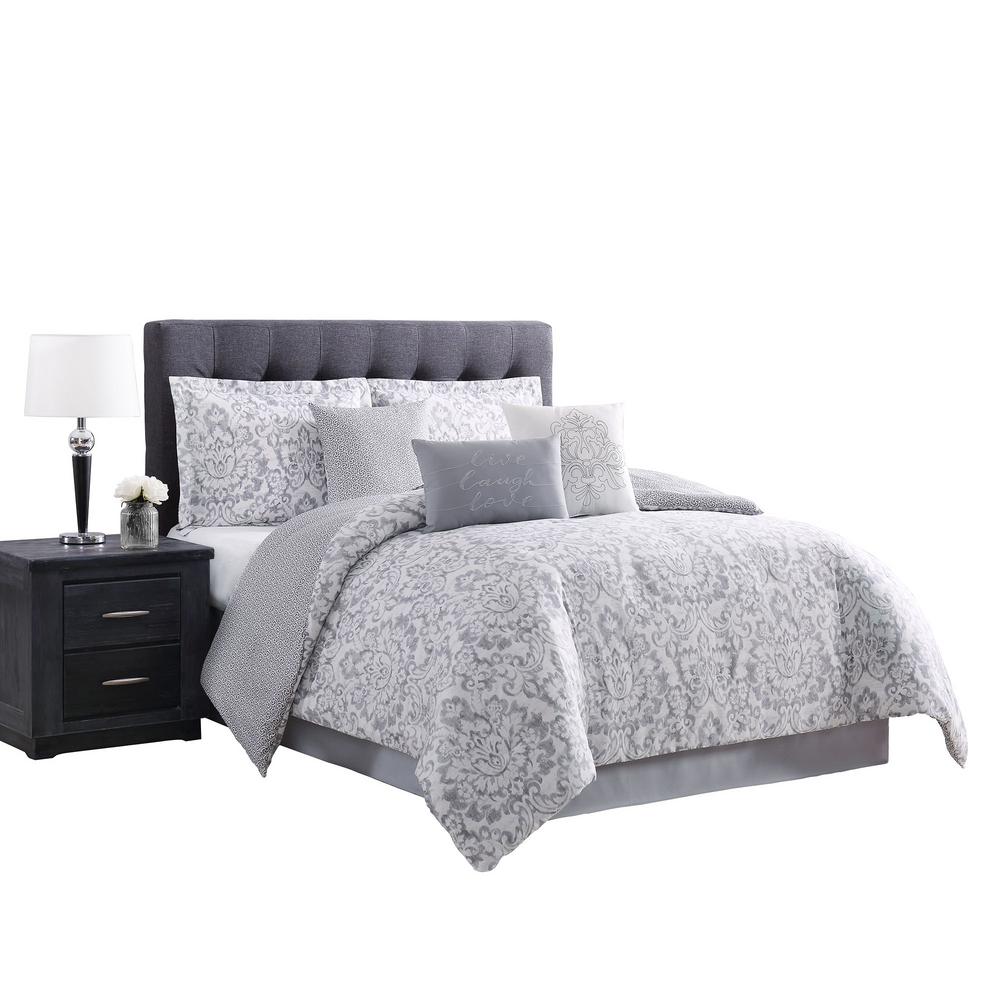 Carmela Home Boutique 7 Piece Grey King Comforter Set Ymz008723