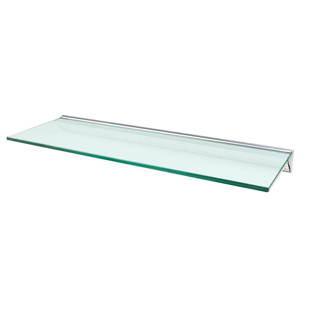 Off White Wall Mounted Shelves Shelving The Home Depot Glacier Opaque Gl Shelf With Silver Bracket Kit Price Varies By Size
