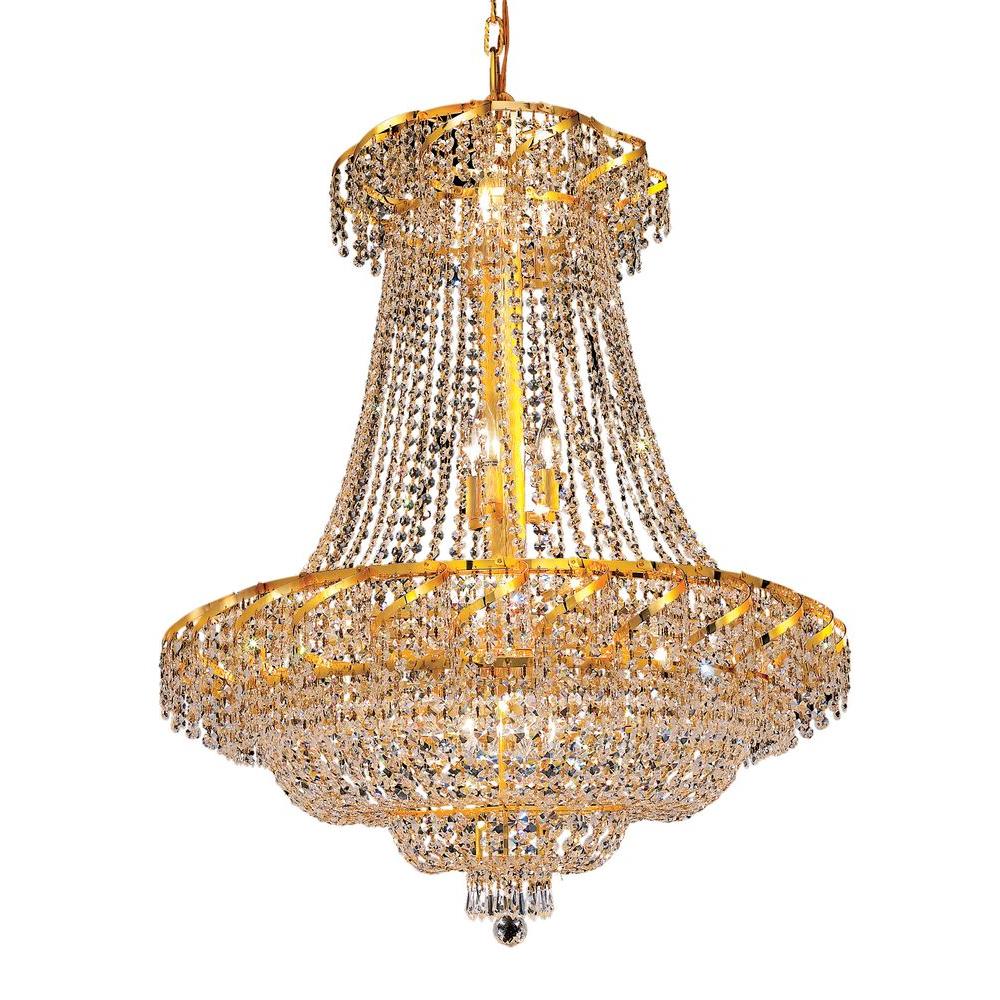 Elegant Lighting 18Light Gold Chandelier with Clear CrystalELECA2D30G