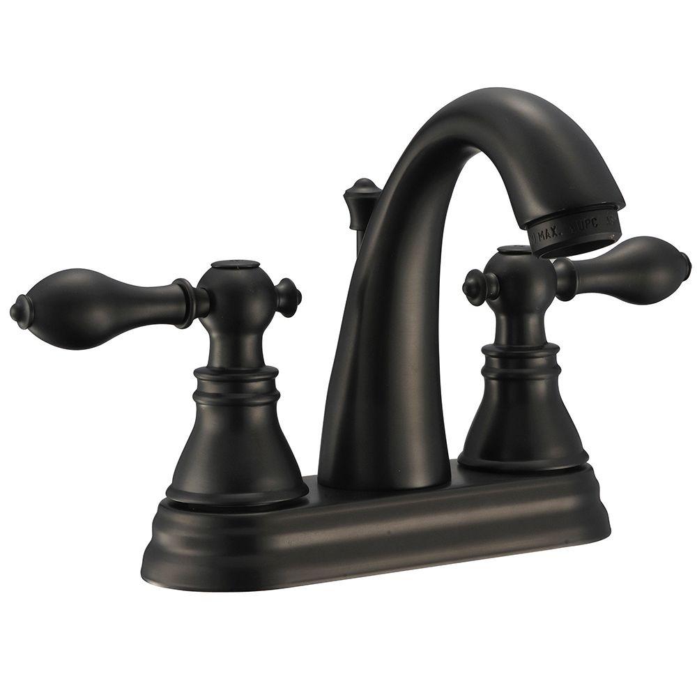 Kingston Brass Classic 4 In Centerset 2 Handle High Arc Bathroom   Oil Rubbed Bronze Kingston Brass Centerset Bathroom Sink Faucets Hfs5615acl 64 1000 