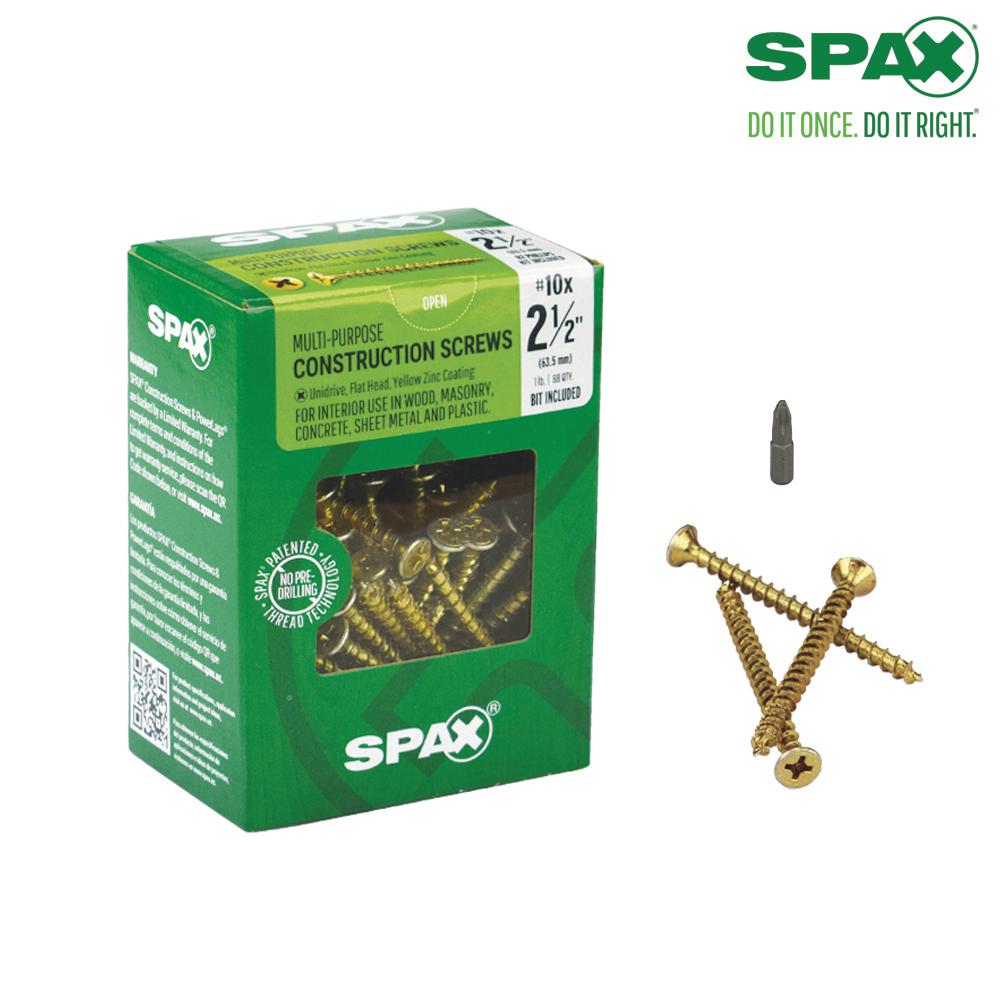 SPAX 8 x 11/2 in. TStar Drive FlatHead Partial Thread Yellow Zinc