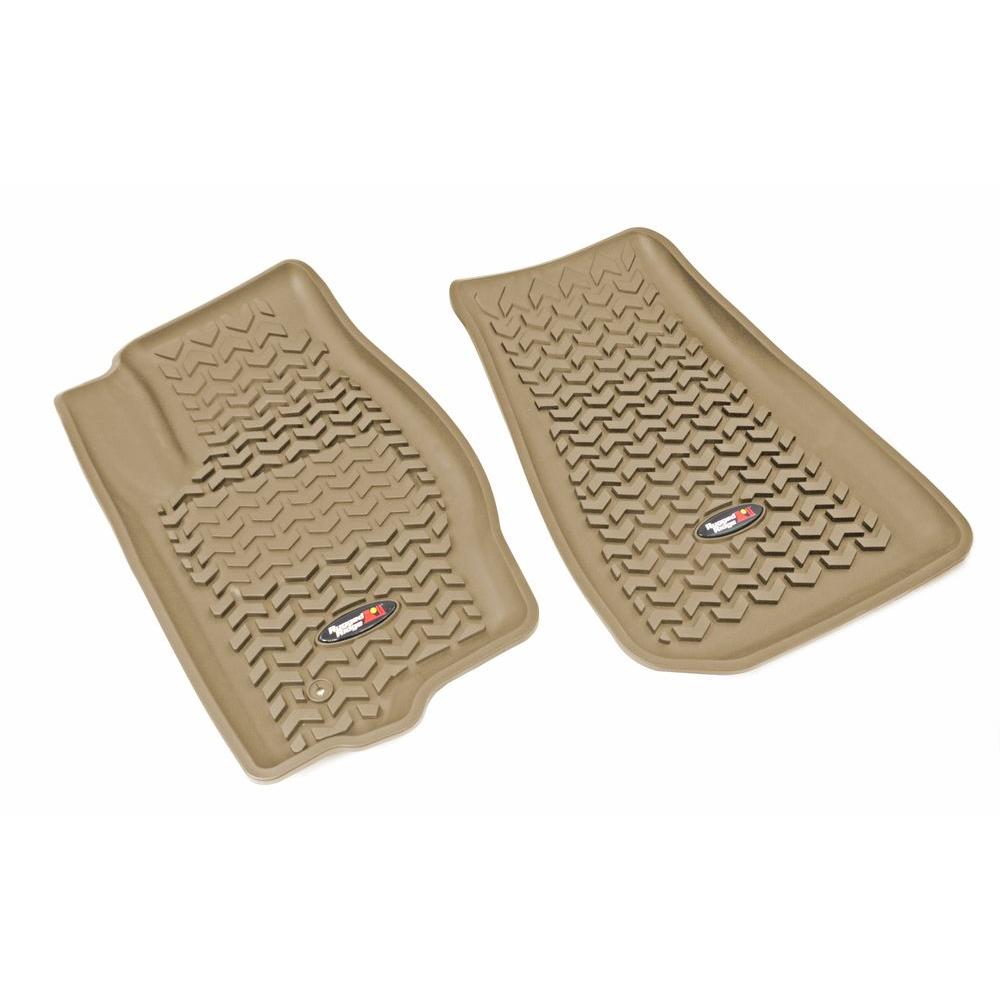 Rugged Ridge Floor Liner Front Pair Tan 05 10 Gr And Cherokee 06 Comm Er 13920 28 The Home Depot Rugged Ridge Floor Liner Front Pair Tan