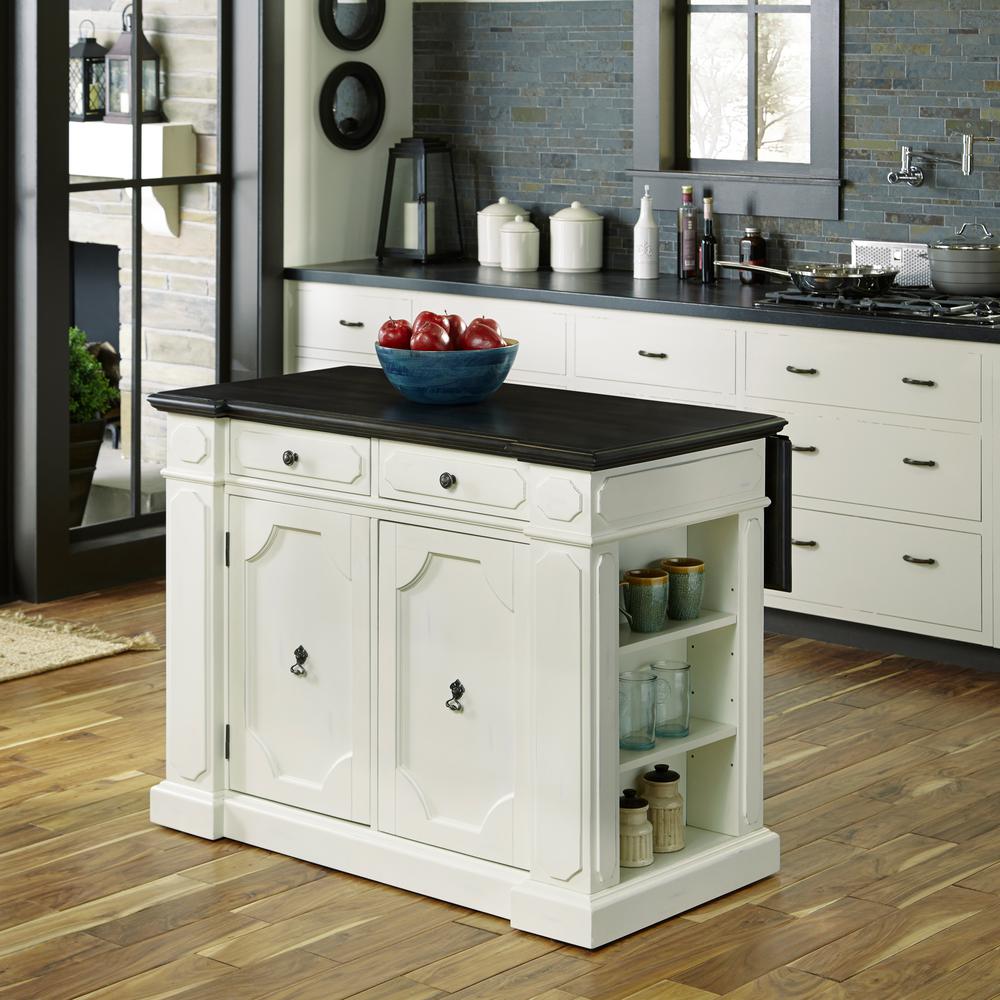 Home Styles Nantucket Black Kitchen Island With Granite Top 5033