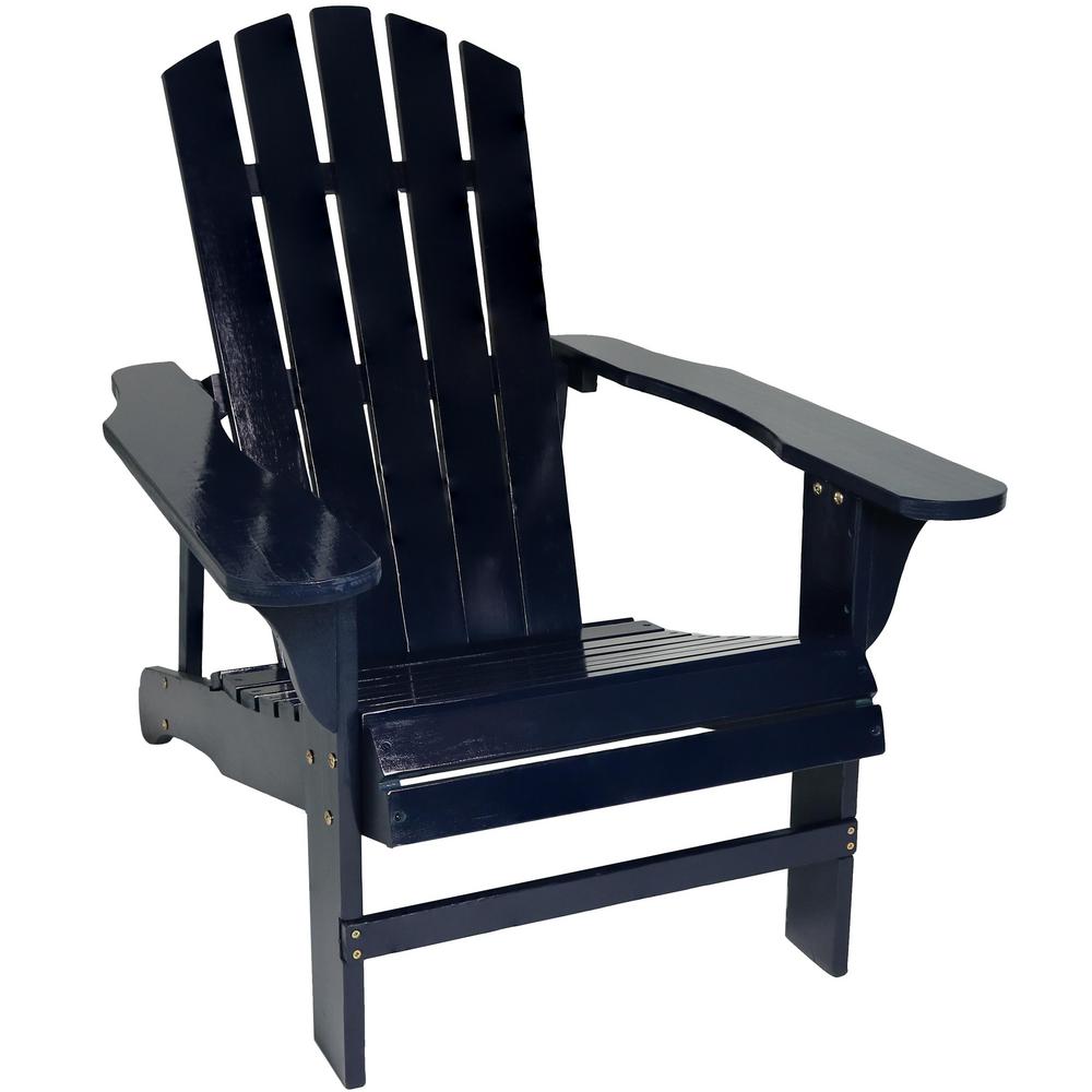 Sunnydaze Decor Coastal Bliss Navy Blue Wooden Adirondack ...