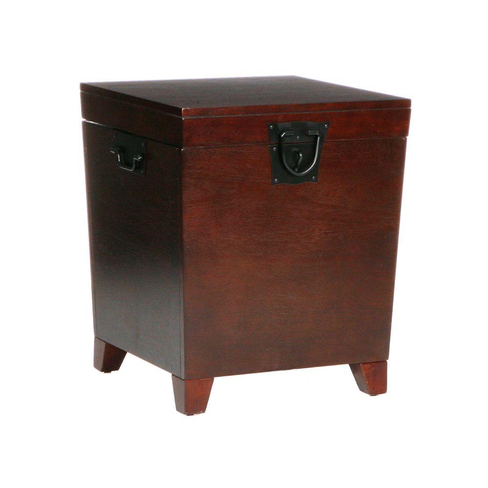 Pyramid Espresso Trunk End Table Ck2225 The Home Depot