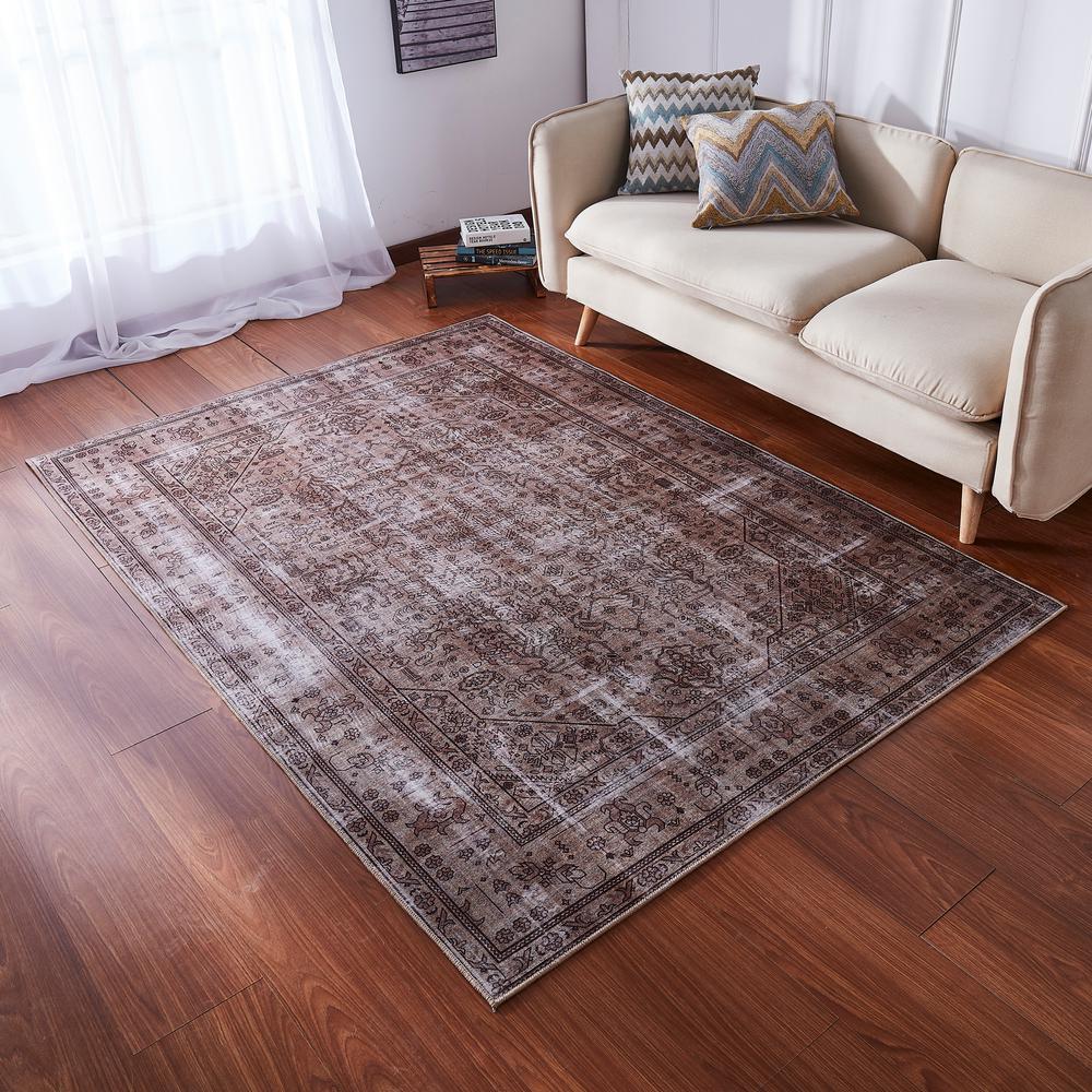 Zara Corrina Brown 8 Ft X 11 Ft Oriental Polyester Area Rug