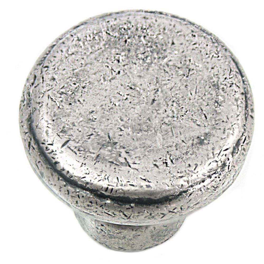 1.25 in. distressed pewter large riverstone button knob