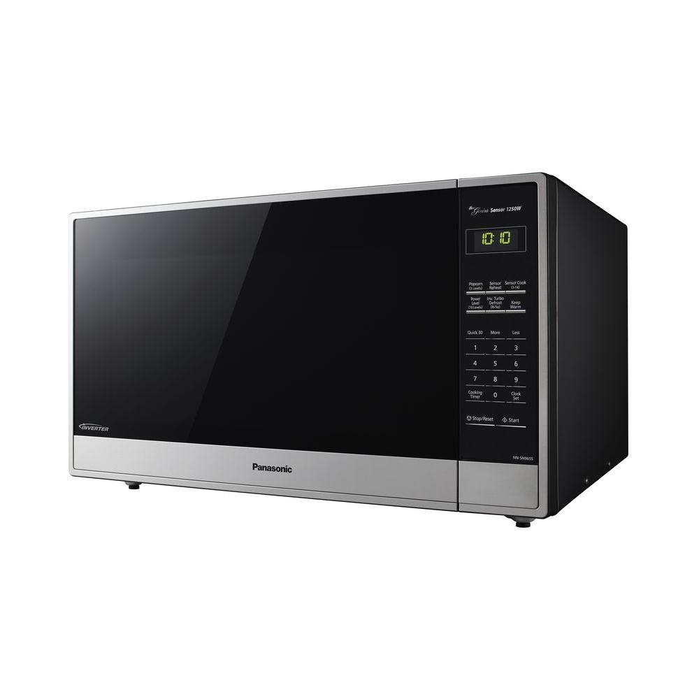 Panasonic 2 Cu Ft Countertop Microwave In Stainless Steel With Sensor Cooking Nn Sn965s The Home Depot Panasonic 2 Cu Ft Countertop