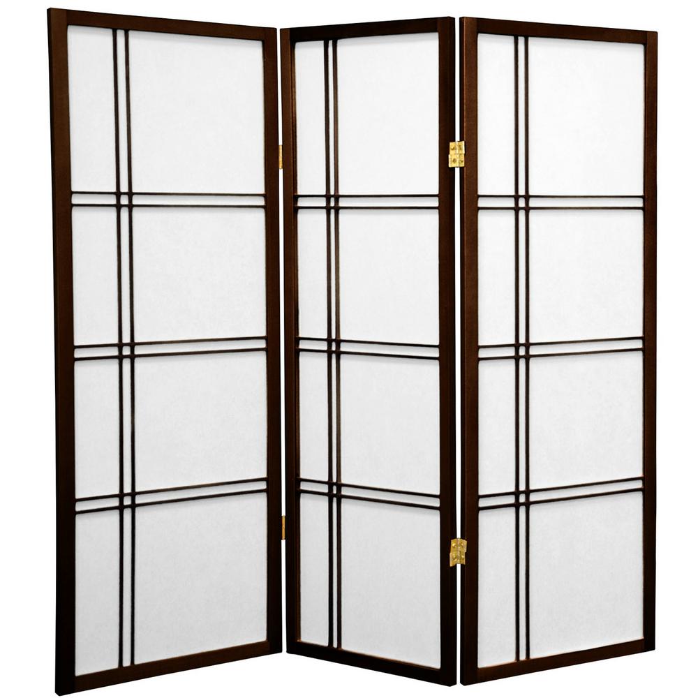 4 ft. Walnut 3Panel Room DividerDC48WAL3P The Home Depot