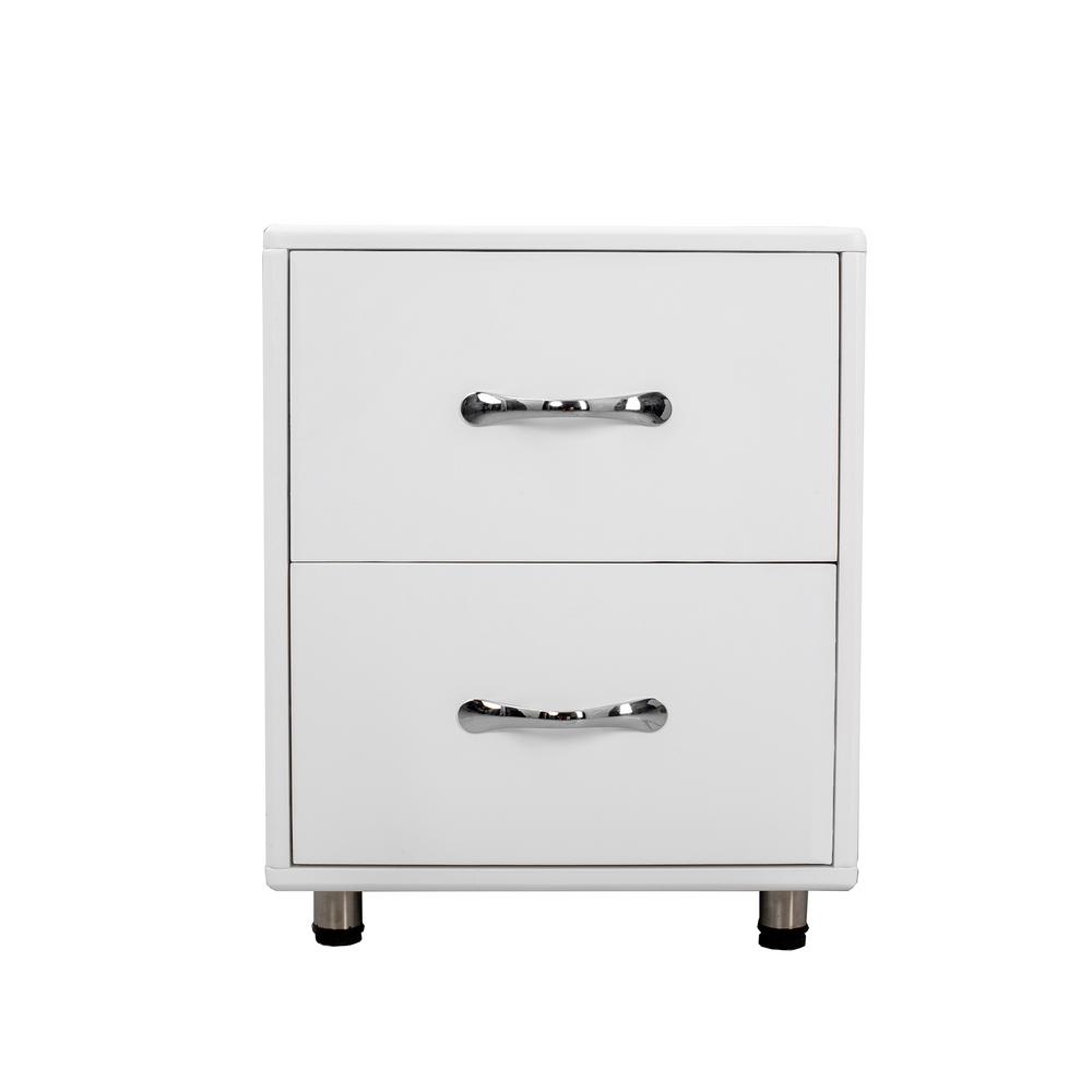 Harper Bright Designs White Contemporary Nightstand With 2