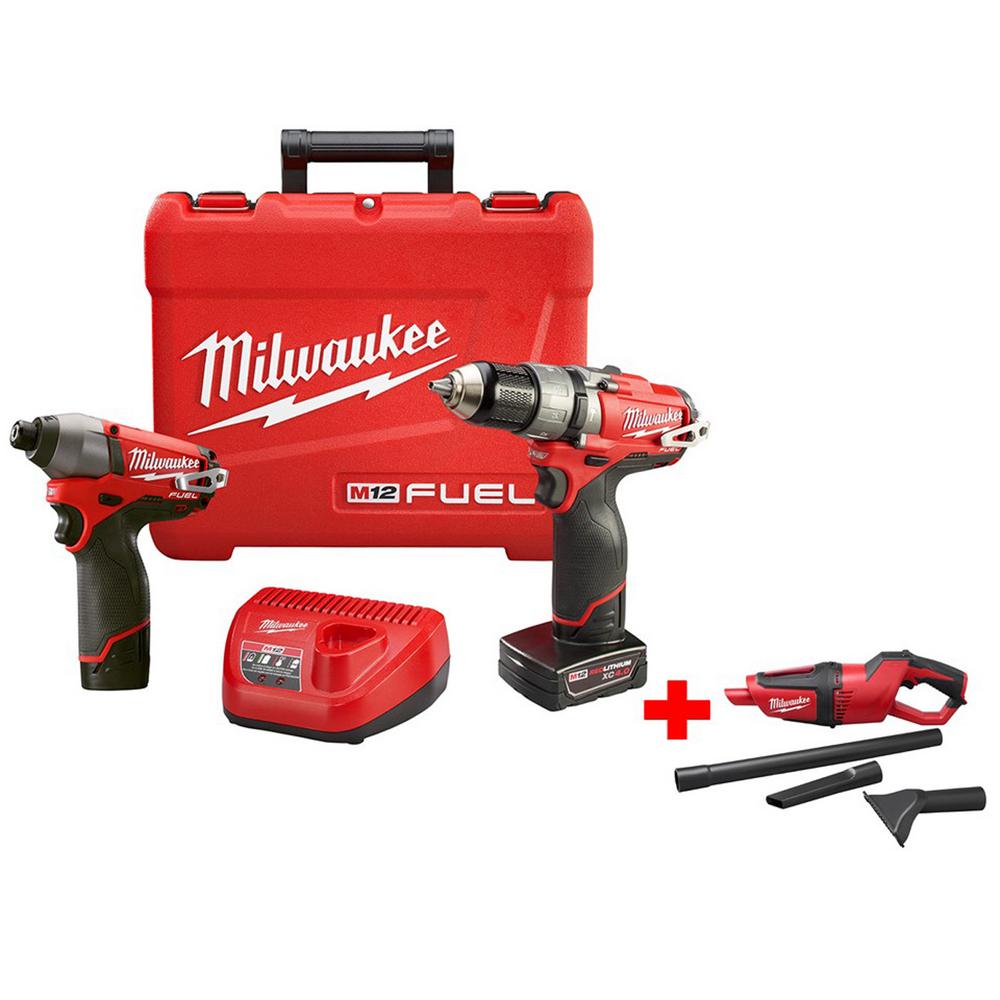 Milwaukee M12 12Volt LithiumIon Cordless Combo Tool Kit (8Tool) w/(2) 1.5Ah and (1) 3.0Ah