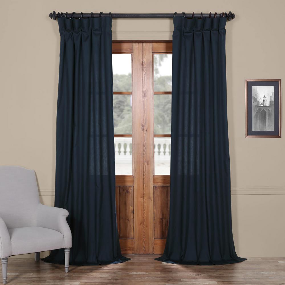 Exclusive Fabrics Furnishings Polo Navy Blue Room Darkening