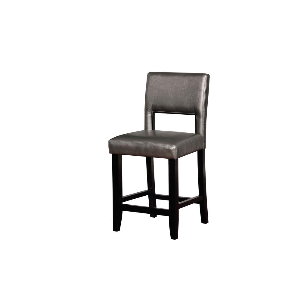 Linon Home Decor Veronica 24 In Pewter Upholstered And Black Finish Linon Home Decor Veronica 24 In Pewter Upholstered And Black Finish Counter Stool