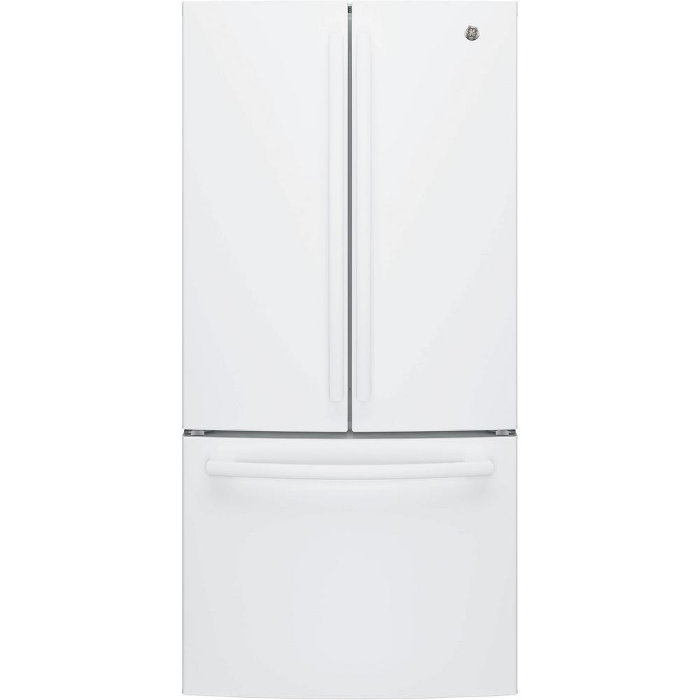 Ge 18 6 Cu Ft French Door Refrigerator In White Counter Depth