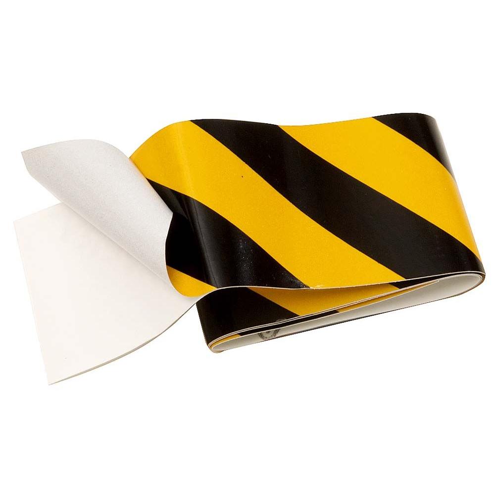 HYKO 2 in. x 2 ft. Yellow and Black Striped Reflective Vinyl Safety