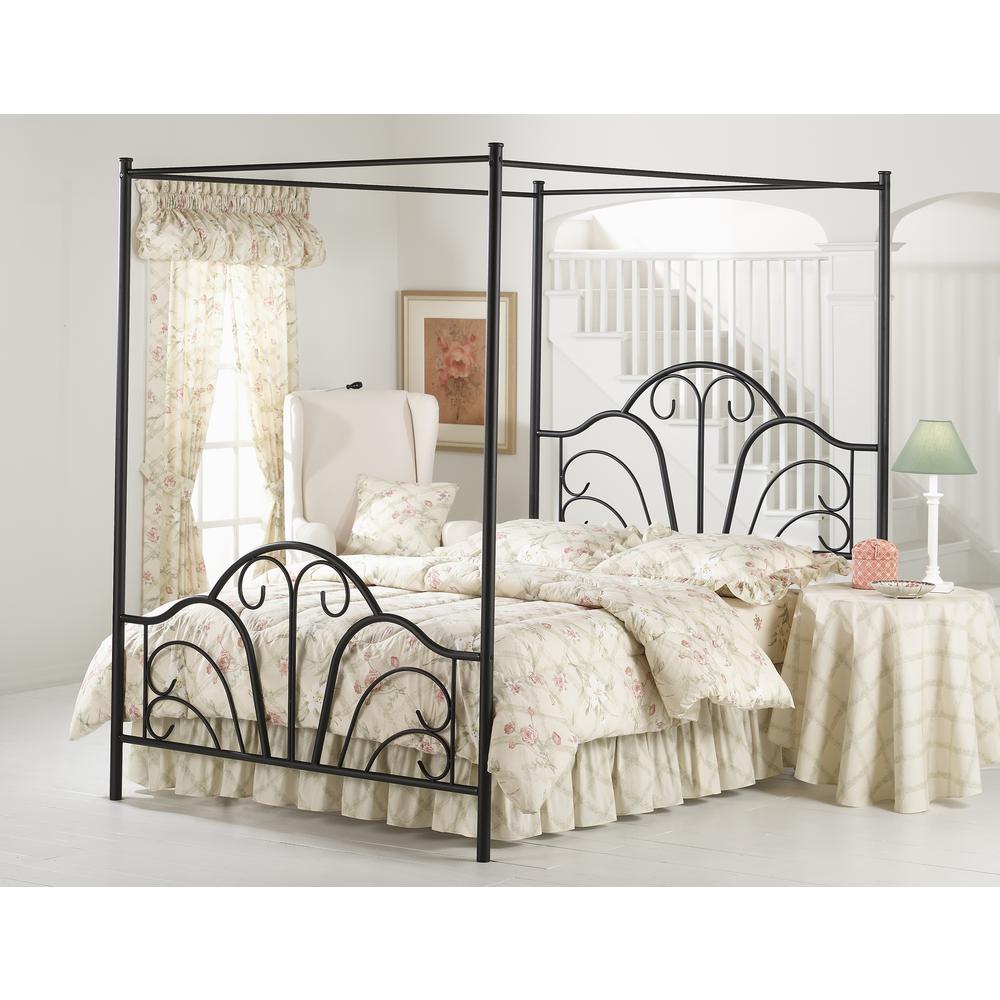 Dover Textured Black Full Canopy Bed