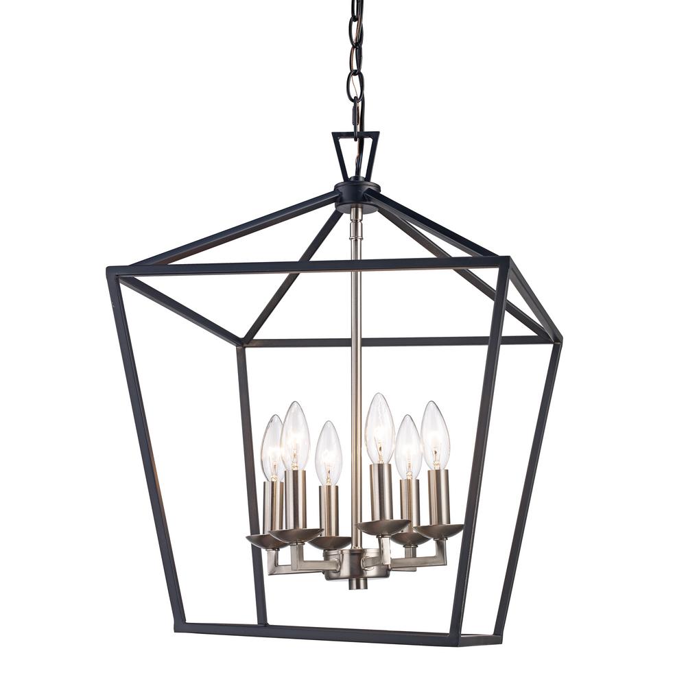 Bel Air Lighting Lacey 6 Light Black And Brushed Nickel Pendant Bel Air Lighting Lacey 6 Light Black And Brushed Nickel Pendant