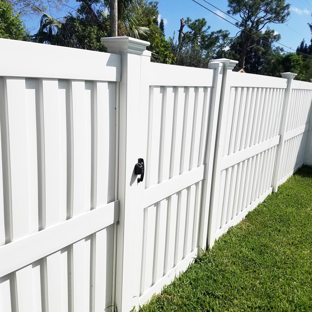 Weatherables Largo 6 Ft H X 6 Ft W White Vinyl Privacy Fence Panel Kit Pwpr Panel 6x6 The Home Depot