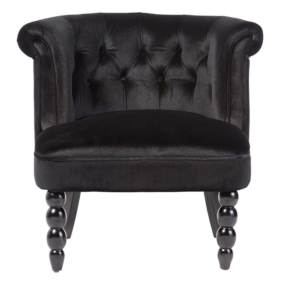 Baxton Studio Flax Contemporary Black Fabric Upholstered Accent Chair 28862 6375 Hd The Home Depot